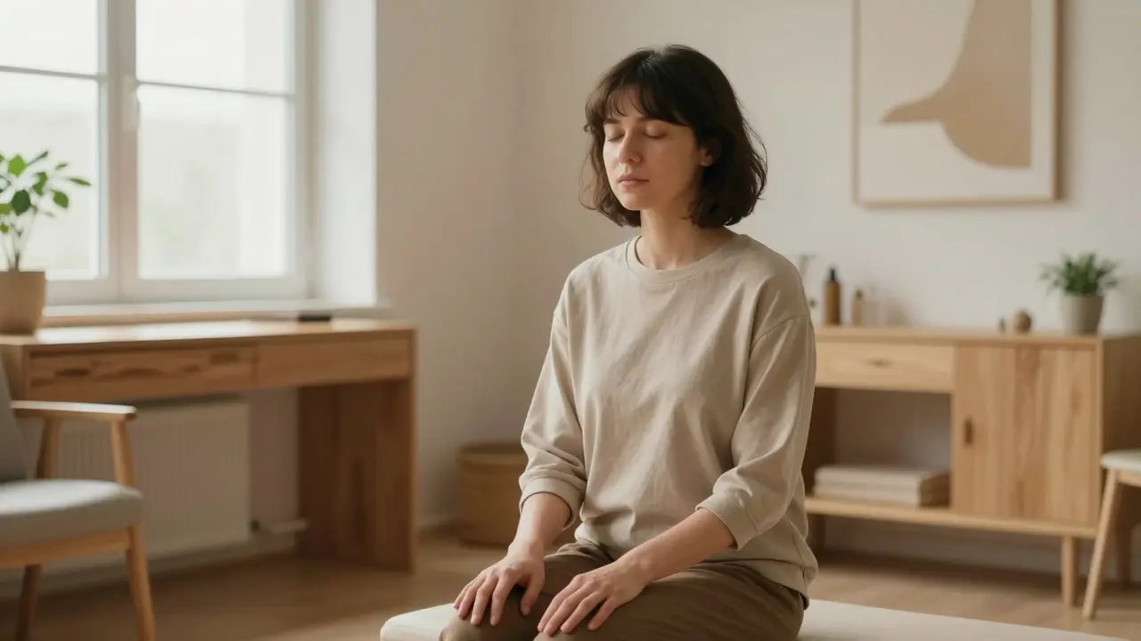 Osoba v klidné brněnské klinice se zavřenýma očima