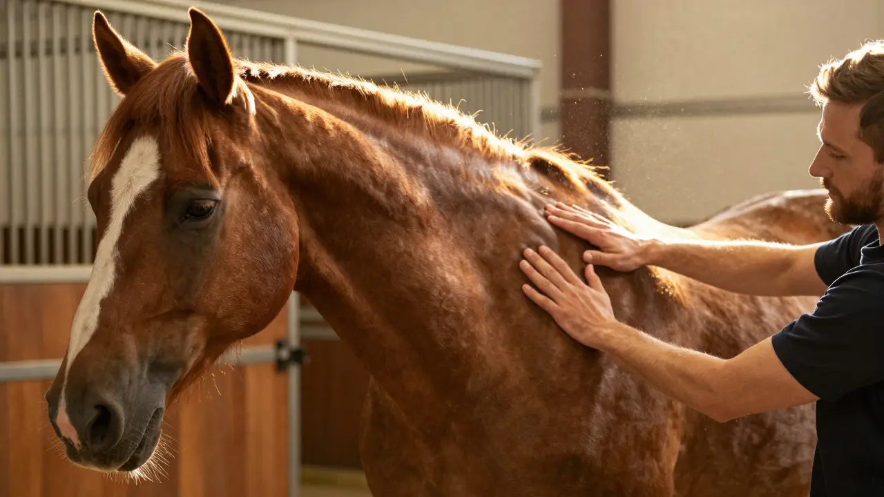 Co se masíruje u koní, aby se uvolnily svaly a zlepšila pohyblivost?