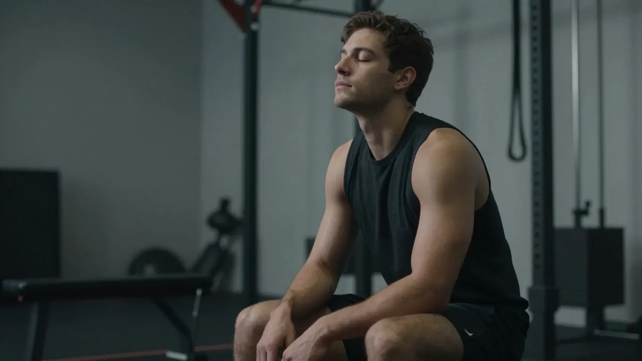Uvolněný atlet v klidném stavu po fyzické zátěži
